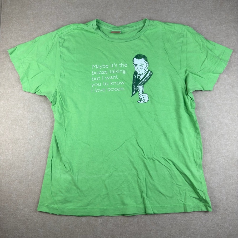BustedTees Womens Graphic T‎ Shirt Large Green Funny Quote Novelty Tee Egypt